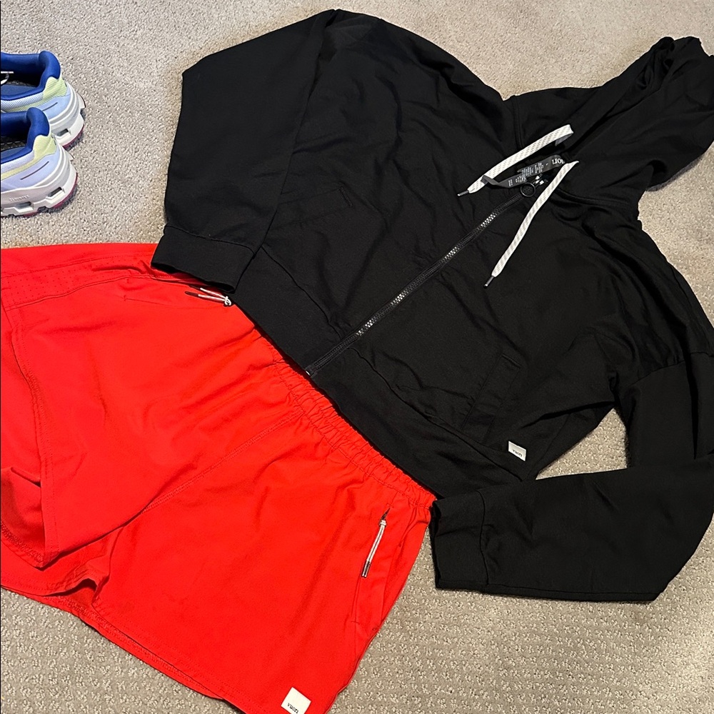 VGUC! 2pc Vuori Athletic Set Zip up & Red Atheltic Shorts